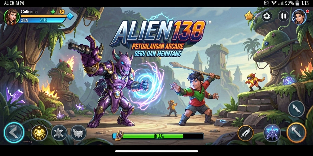 Tampilan gameplay seru dan menantang di ALIEN138.
