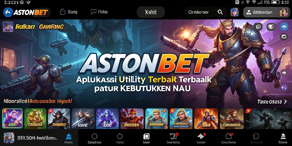 Tampilan utama aplikasi ASTONBET yang memudahkan penggunaan Utility.