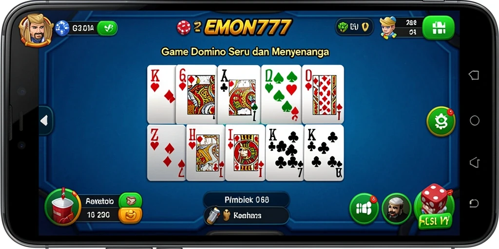 Tampilan gameplay domino yang menarik dan interaktif di EMON777.
