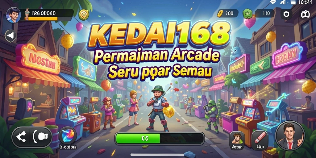 Screenshot KEDAI168 menunjukkan gameplay seru yang menantang dan penuh warna.