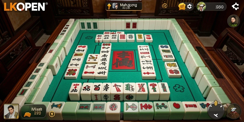 Screenshot gameplay LKOPEN menunjukkan keseruan Mahjong.
