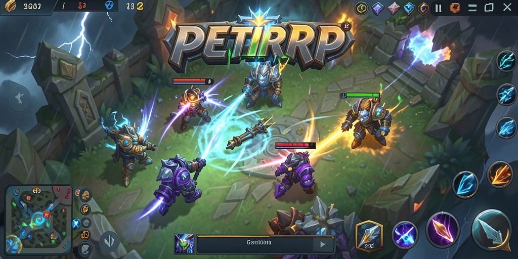 Tangkapan layar PETIRRP menunjukkan pertarungan seru dalam permainan MOBA.