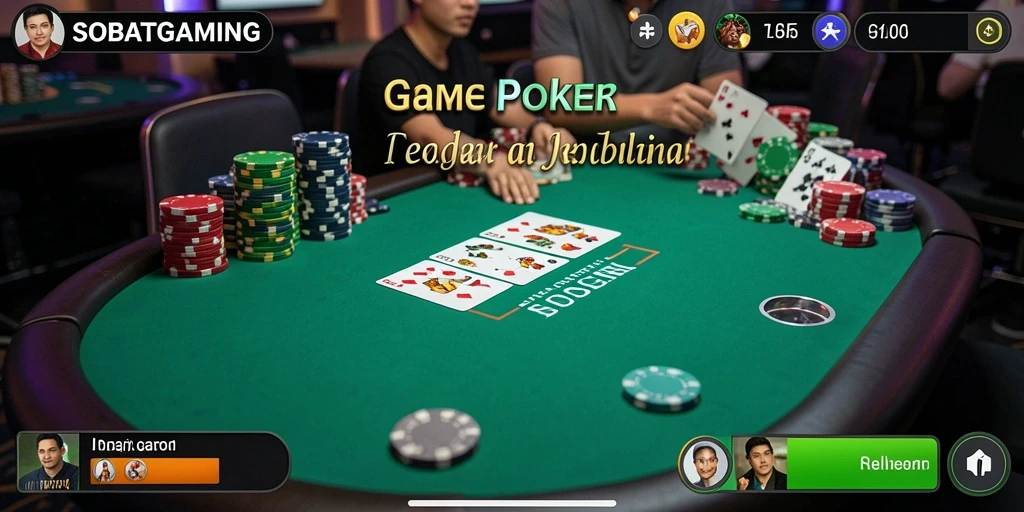 Tampilan gameplay Poker yang menarik dan seru di SOBATGAMING.
