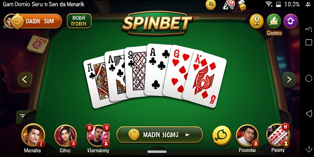 Screenshot SPINBET menunjukkan gameplay Domino yang seru dan interaktif.