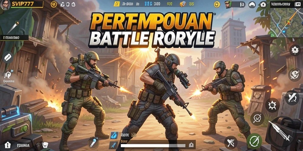 Screenshot menampilkan aksi seru dalam permainan Battle Royale SVIP777.